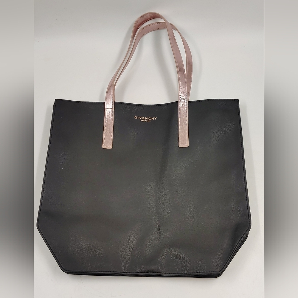 Givenchy Black Tote w/Pink Rose Gold Handles New